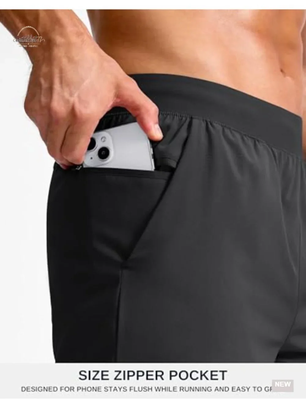Men's Athletic Running Shorts Quick Dry Zip Pocket 5